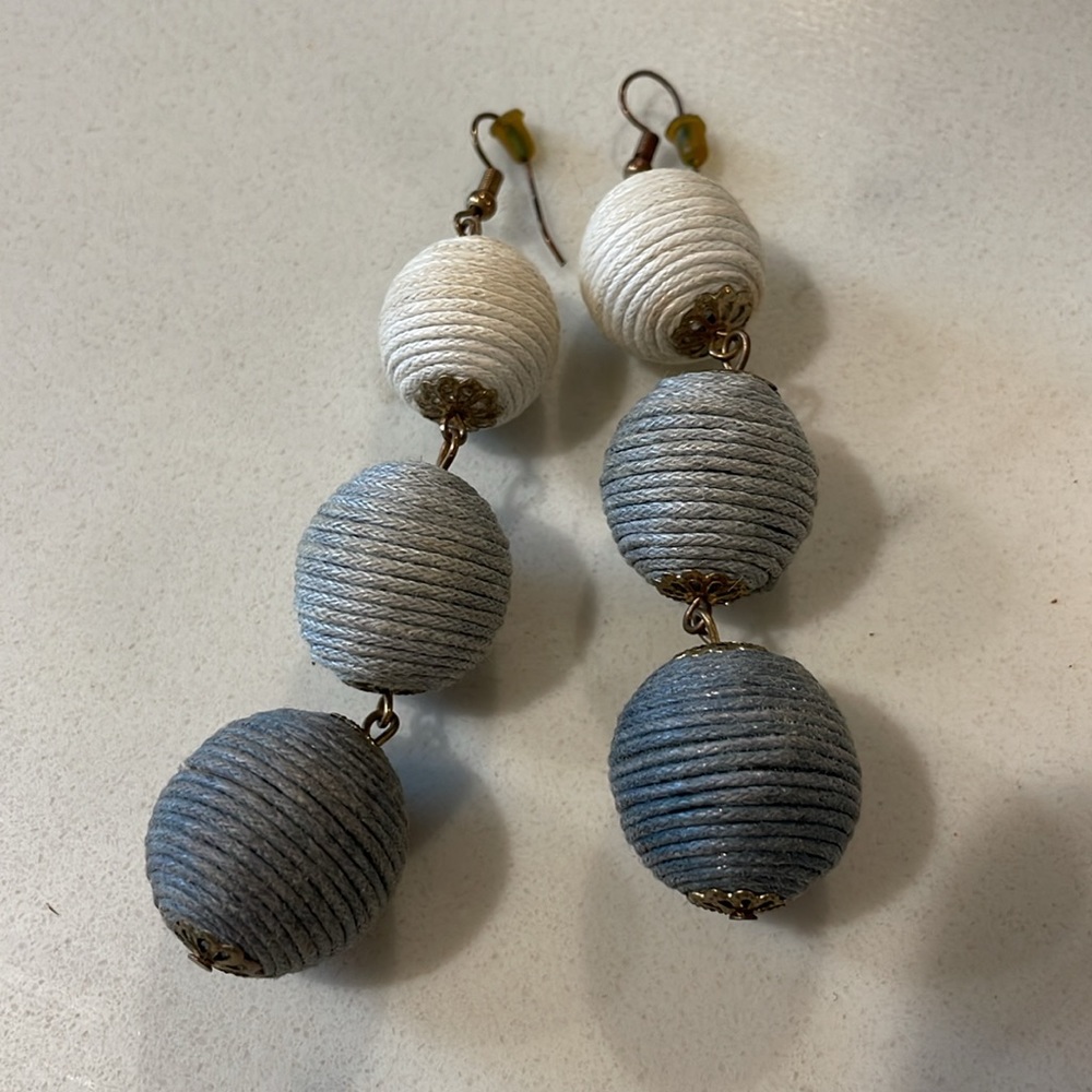Blue + White Drop Earrings